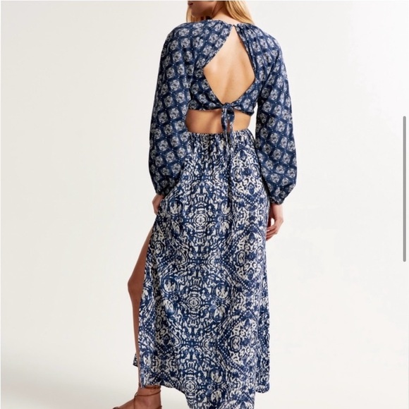 Abercrombie Blue Floral Maxi Dress - Picture 4 of 7
